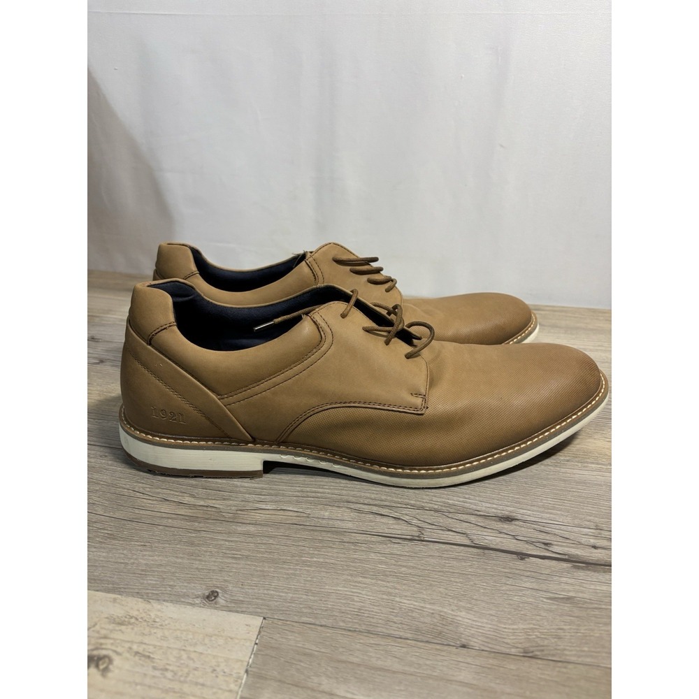 Men's 13 Freeman 1921 Calvin Lace Up Oxfords Brown Tan‎ Comfort Dress Shoes